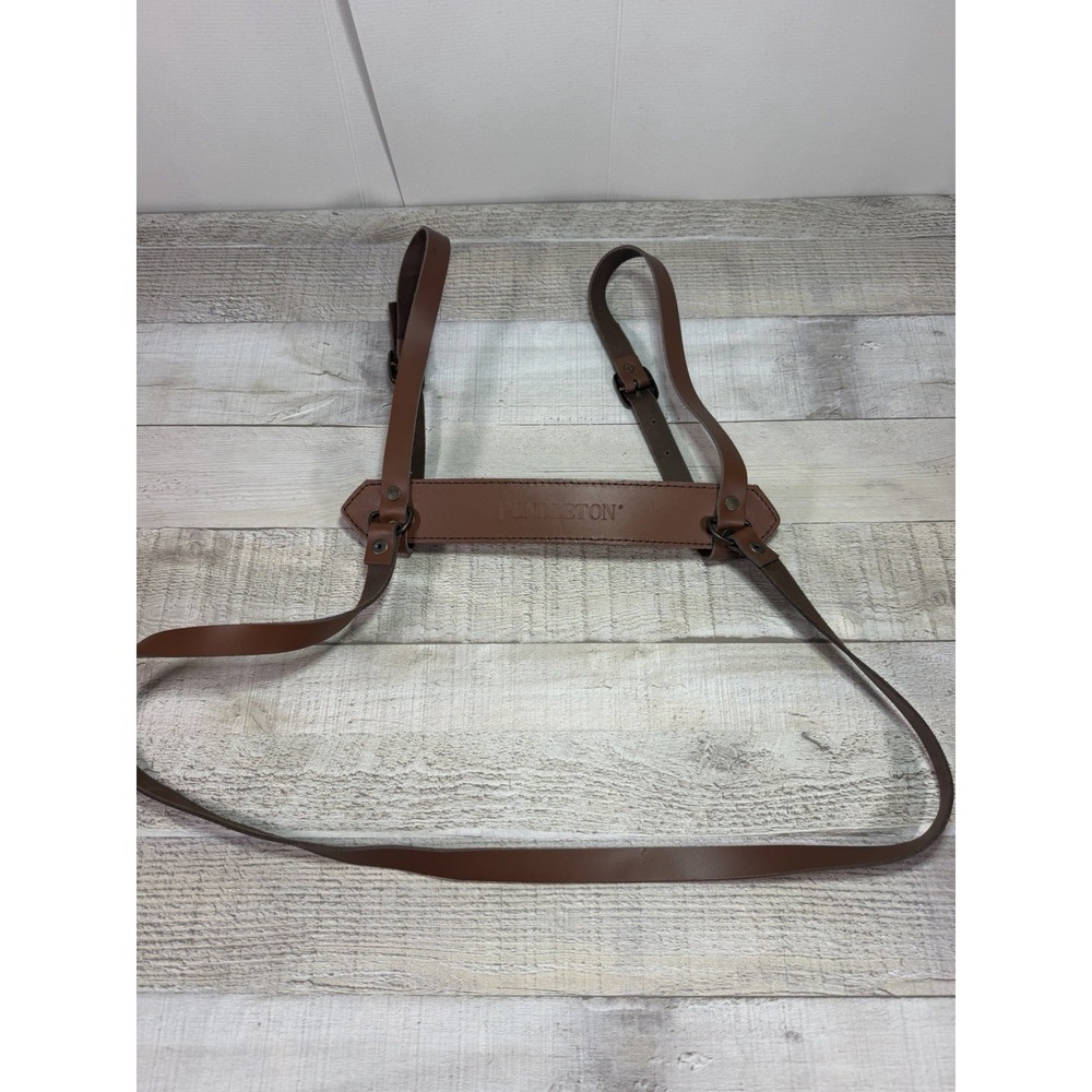 Vintage Pendleton Leather Blanket Carrier Harness Brown Adjustable Strap